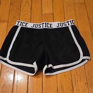 Justice Black Kids Shorts with White Trim